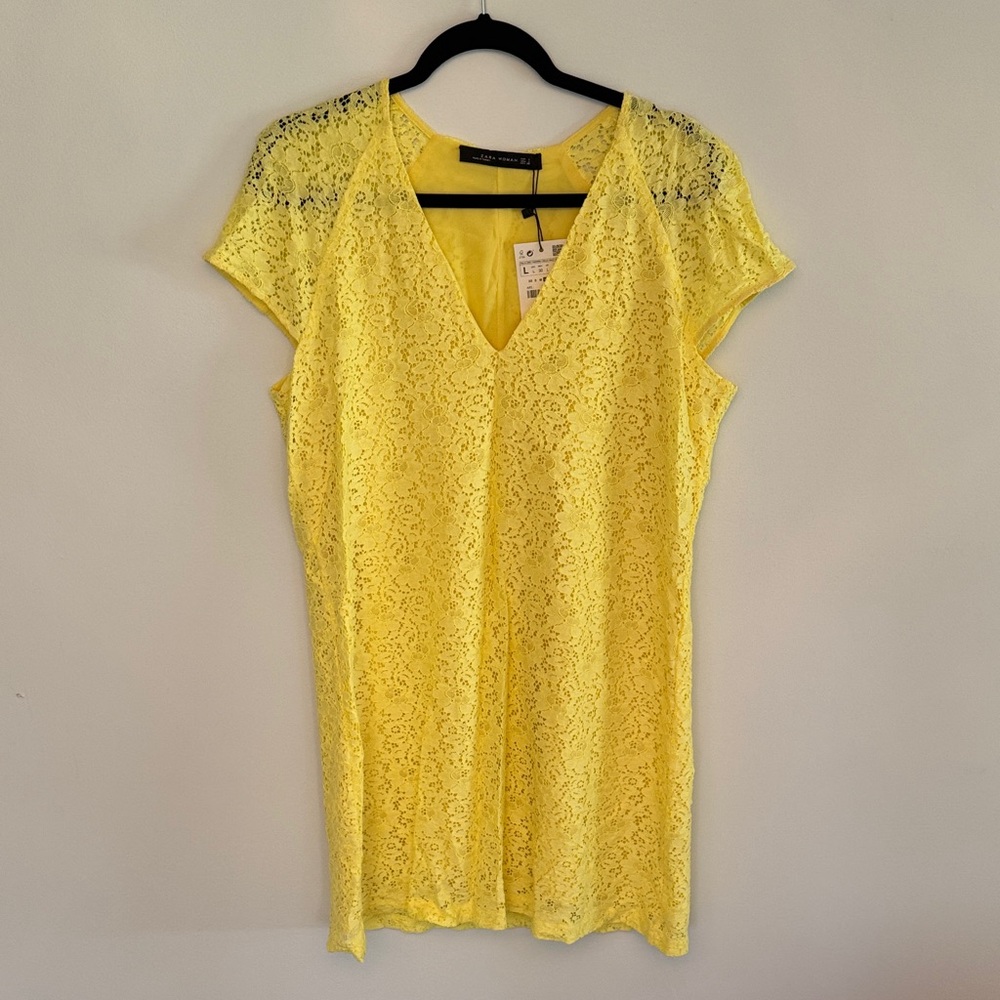 Zara Sunny Yellow Lace Top